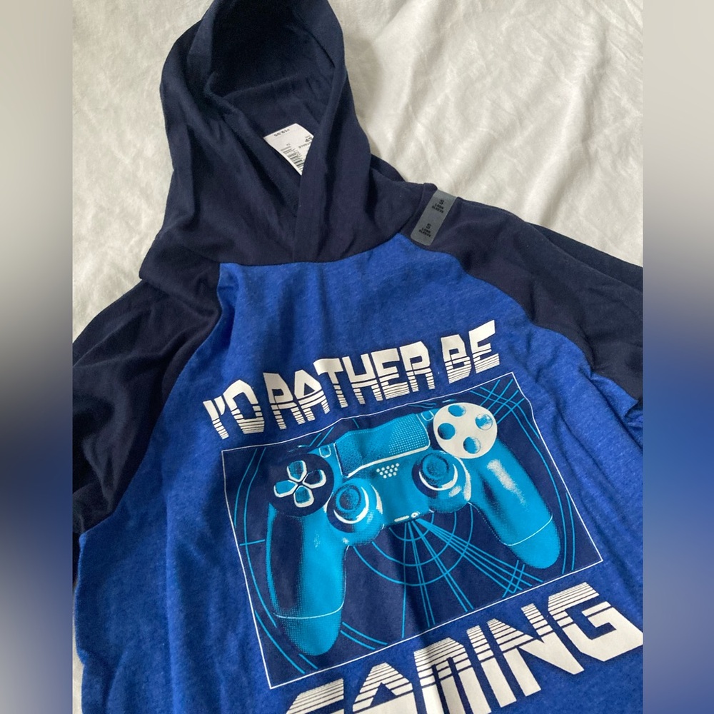 Kids/Boys Graphic Long Sleeve Hooded Shirt